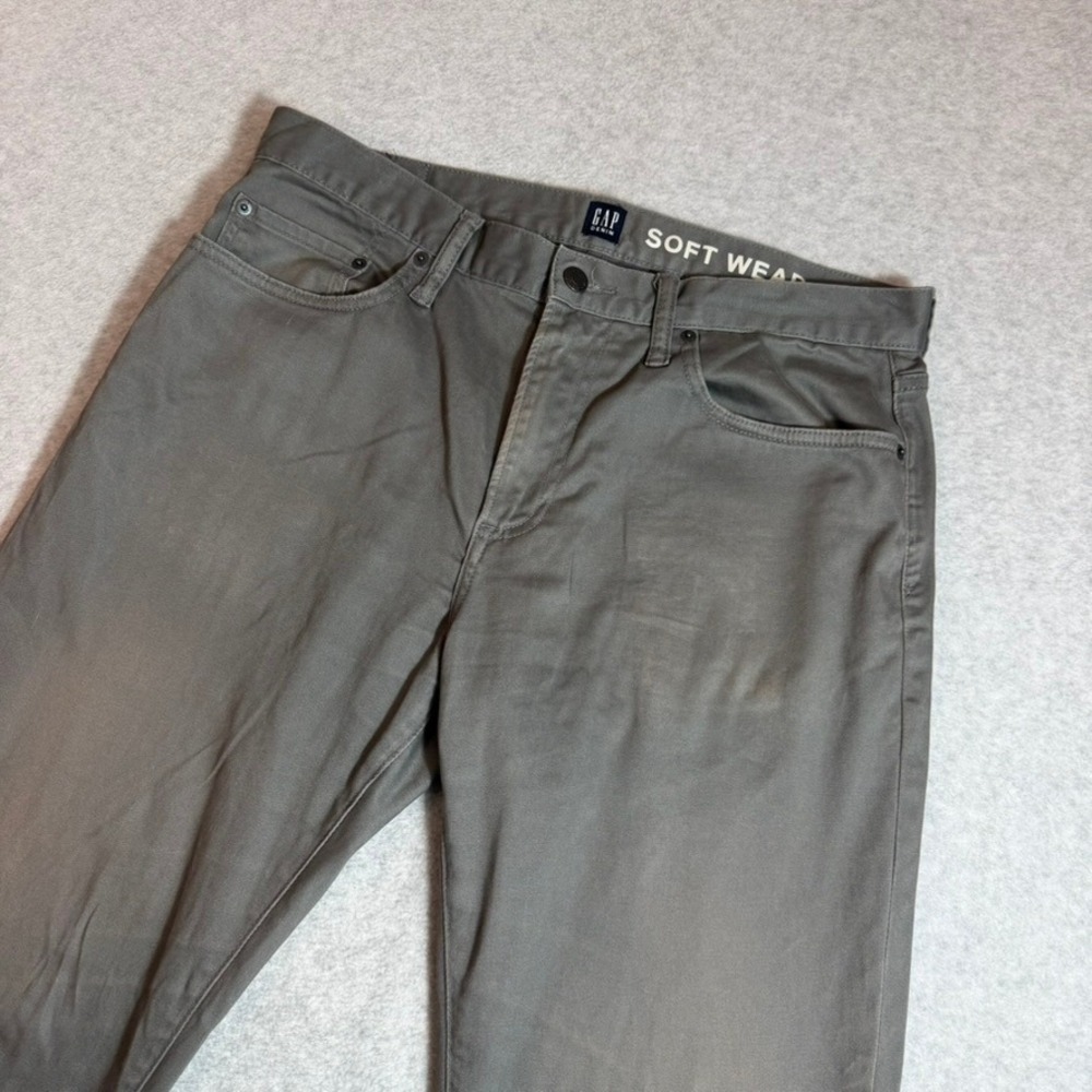 GAP Soft Wear Slim Chinos Mens 33x30 Gray Stretch Casual Pants
